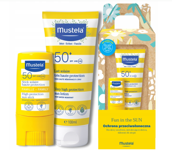 MUSTELA SUN Fun Zestaw Mleczko 100ml + Sztyft przeciwsłoneczny
