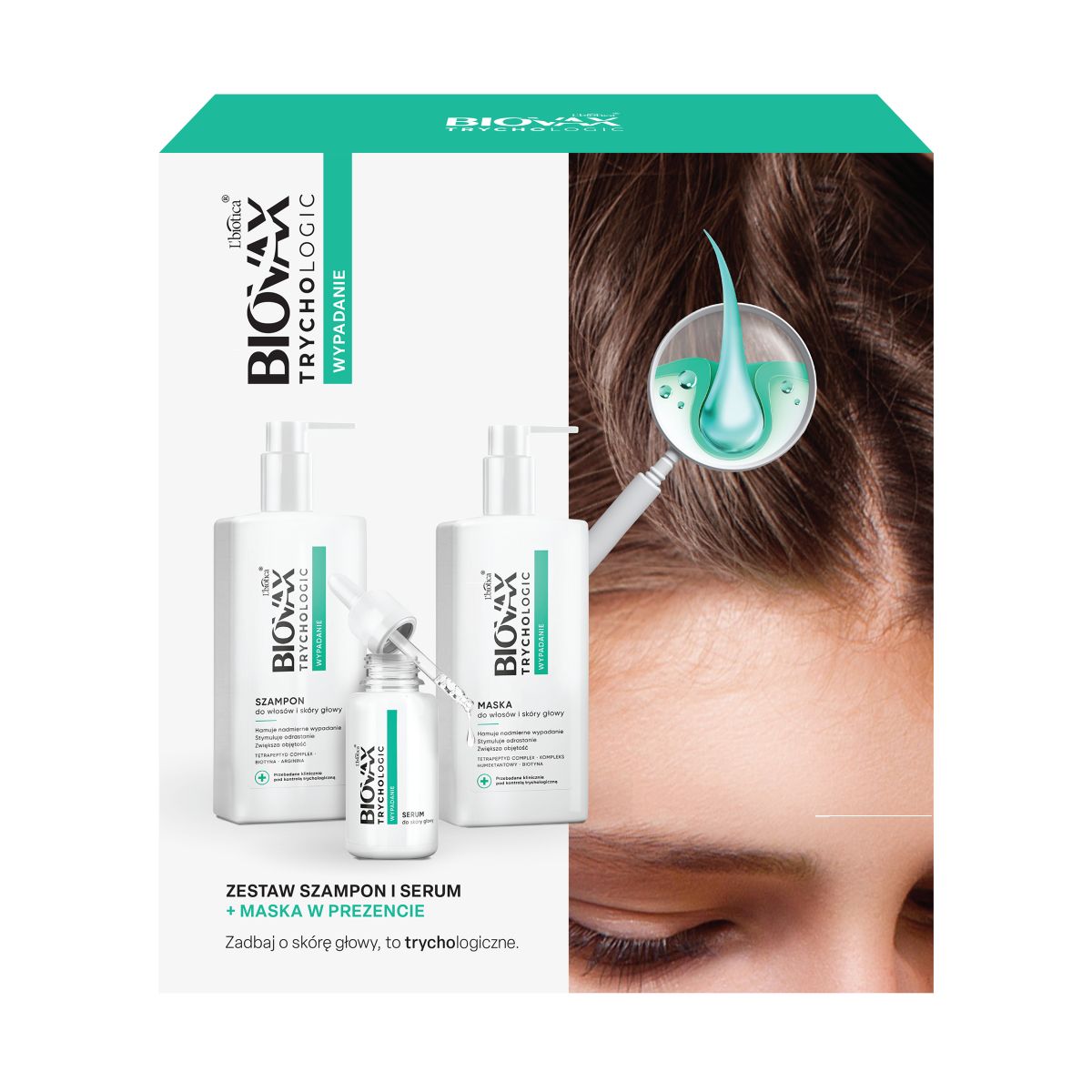 Zestaw Biovax Trychologic Wypadanie: szampon + serum + maska
