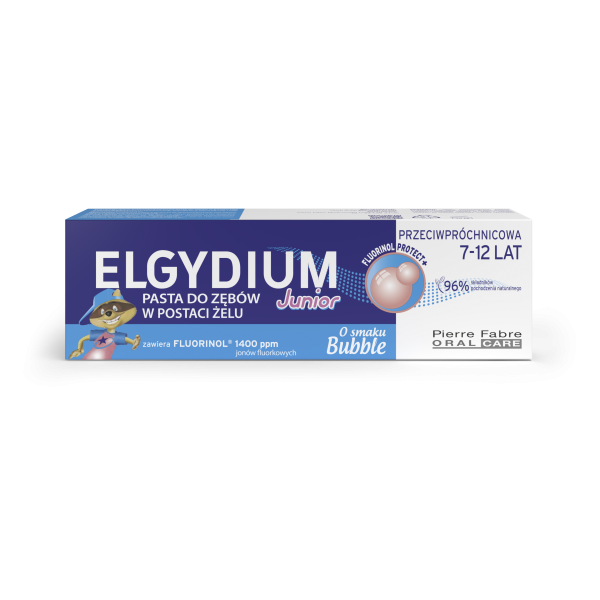 ELGYDIUM JUNIOR 7-12 Fluorinol Pasta o smaku gumy balonowej  50 ml