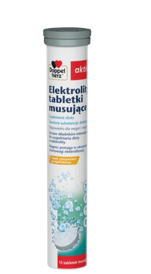 Doppelherz Aktiv Elektrolity smak cytrynowo-greipfrutowy 15 tabletek musujących