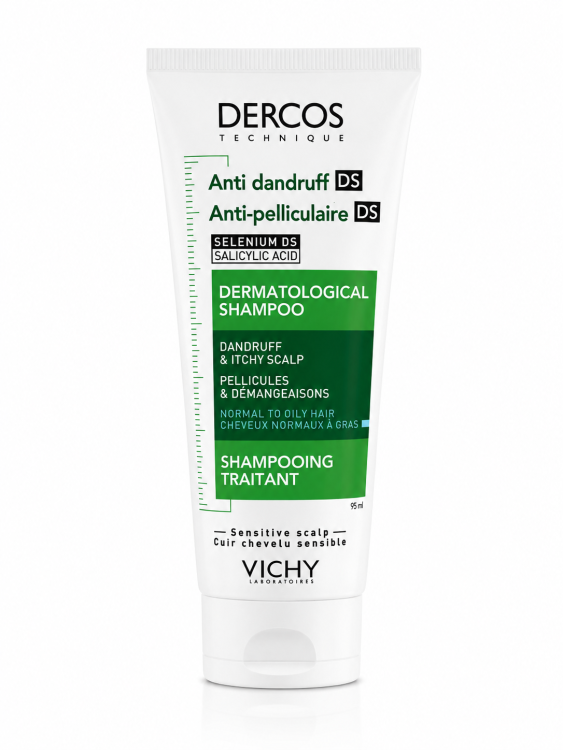 Vichy Dercos Anti-Dandruff szampon przeciwłupieżowy do włosów normalnych i przetłuszczających się TRAVEL  95 ml