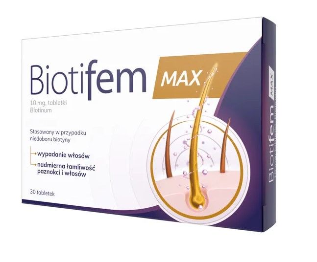 Biotifem Max - biotyna, 10 mg, 30 tabletek