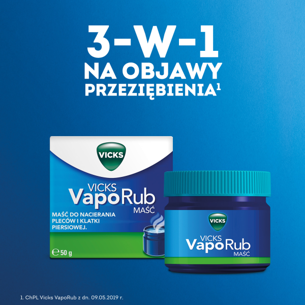 Vicks VapoRub 3-w-1 na objawy przeziębienia, 50 g
