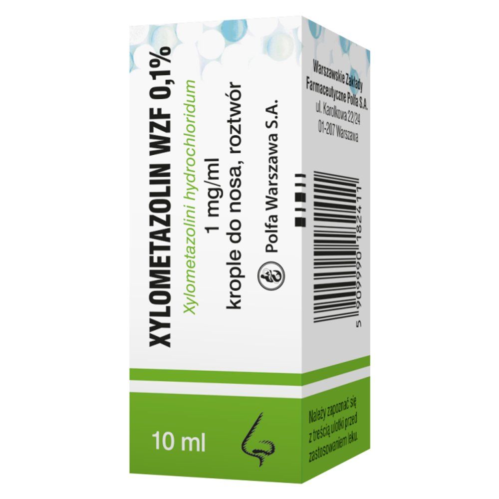 Xylometazolin 0.1% do nosa 10ml zielony