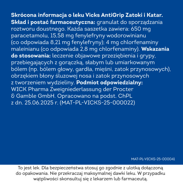 Vicks AntiGrip Zatoki i Katar pomarańczowy 10 saszetek