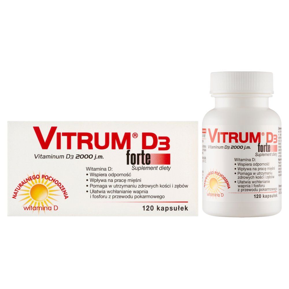 Vitrum D3 Forte - wsparcie odporności (2000 J.M. - 120 kapsułek)