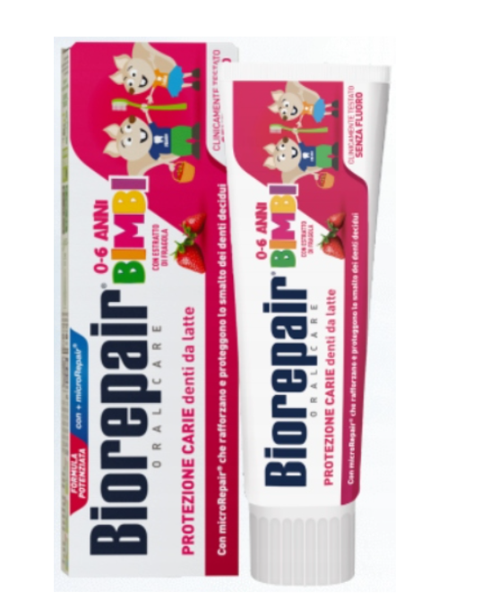 BIOREPAIR Kids Pasta truskawka bez fluoru  zęby mleczne 0-6  50 ml