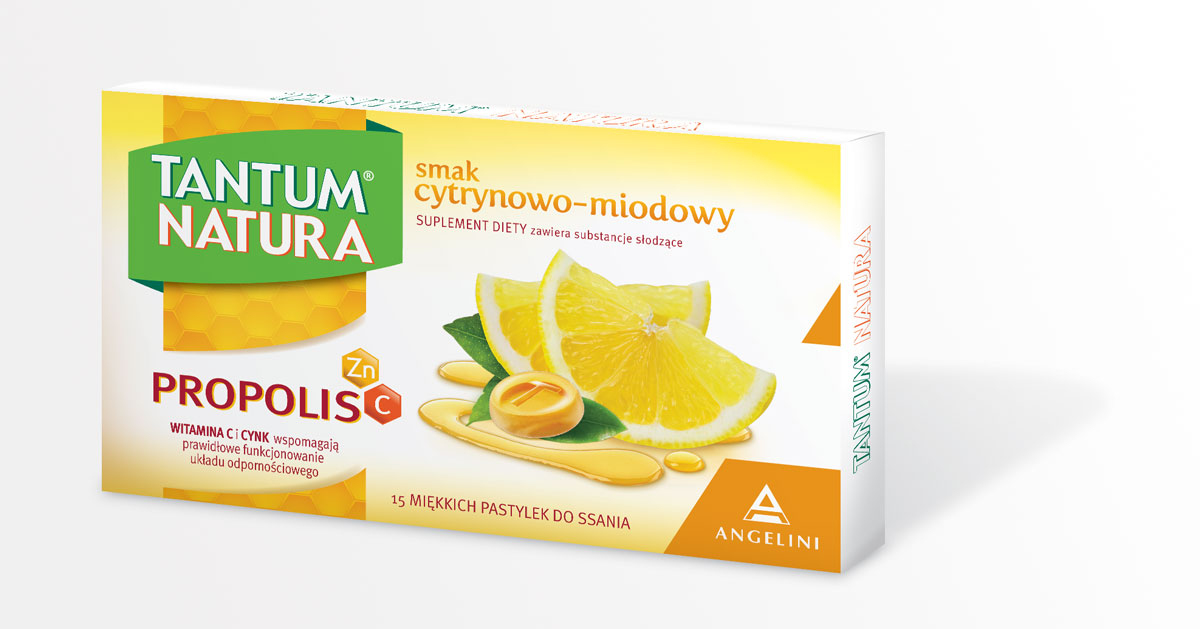 TANTUM NATURA smak cytrynowo-miodowy 15 pastylek do ssania