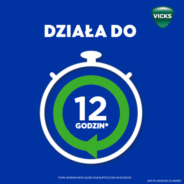 Aerozol do nosa Nasivin Vicks Aloes i Eukaliptus na zatkany nos, katar, 15 ml