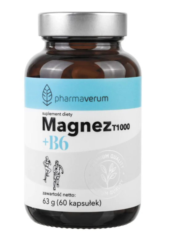 Magnez T1000+B6 taurynian magnezu  60 kapsułek