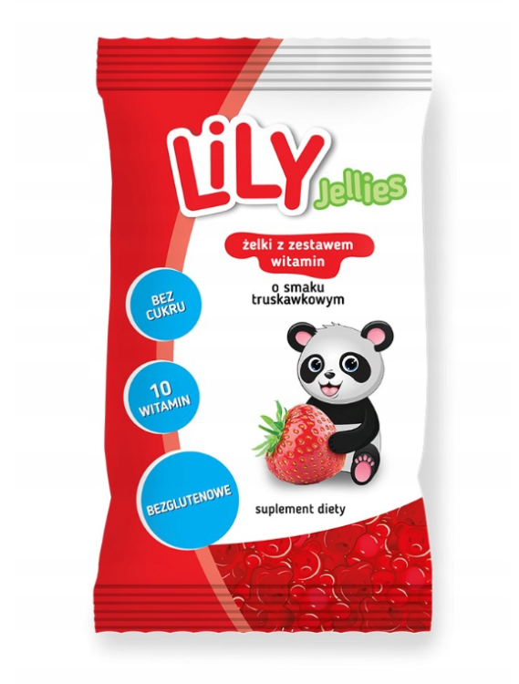 LiLY Jellies żelki z zestawem witamin o smaku truskawkowym BEZ CUKRU 30 g