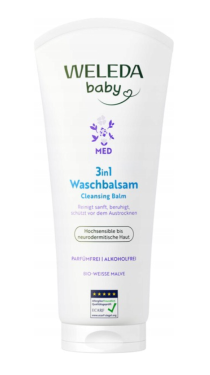 Weleda Baby Med 3w1 Balsam do mycia ciała twarzy i włosów odbudowujący 200ml