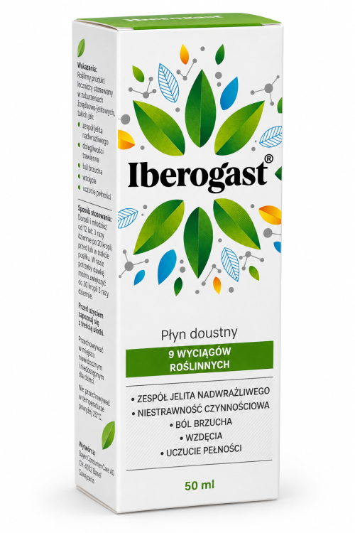 Iberogast  9 wyciągów roślinnych na wzdęcia i zespół jelita wrażliwego 50 ml
