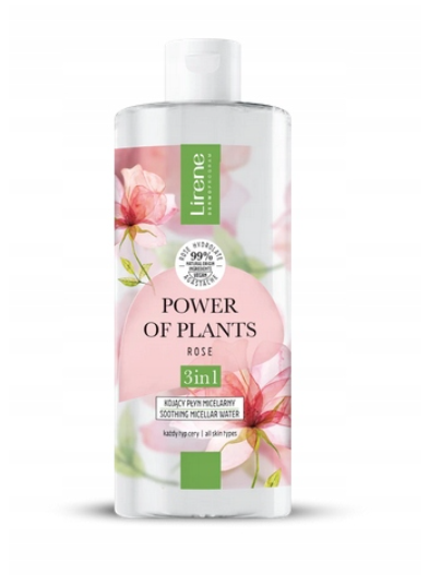 LIRENE POWER OF PLANTS ROSE Kojący Płyn micelarny różany 3w1 400 ml