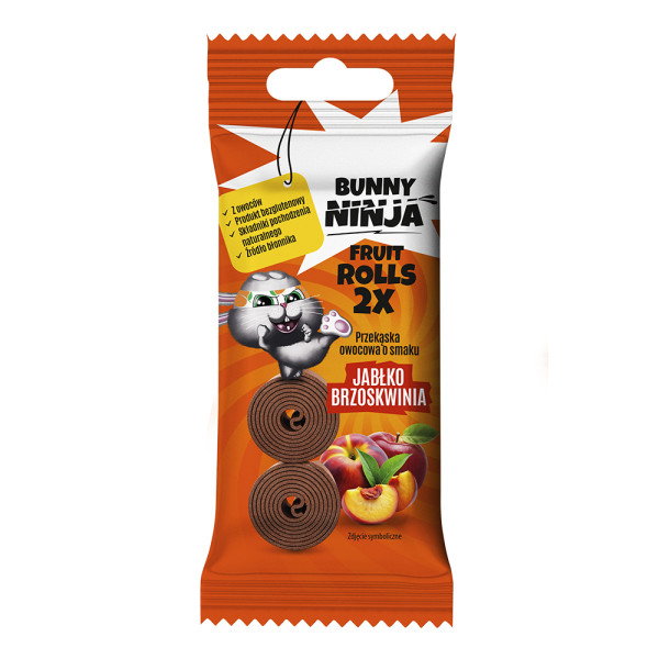 Bunny Ninja Rolls Przekąska JABŁKO/BRZOSKWINIA 30 g
