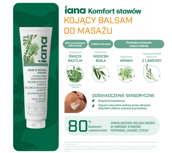 IANA Stawy Kojący balsam do masażu 100 ml