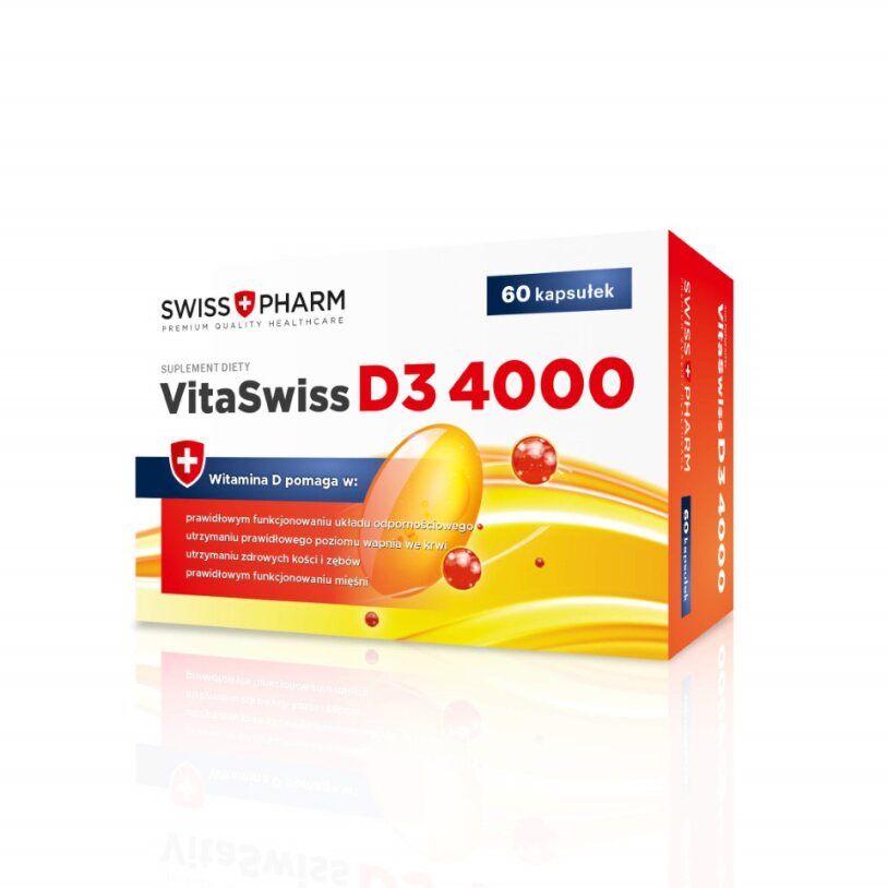 VitaSwiss D3 4000 na odporność i zdrowe kości 60 kaps.