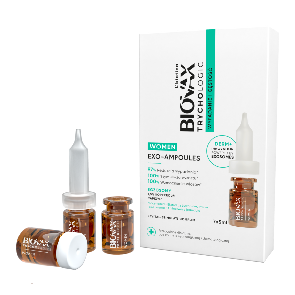 L'biotica Biovax Trychologic Exo-Ampoules Wypadanie i gęstość - kuracja dla kobiet 7 szt. x 5 ml