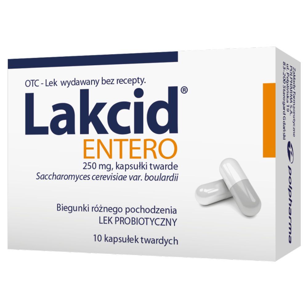 Lakcid ENTERO - leczenie ostrych biegunek, 0,25g, 10 kapsułek