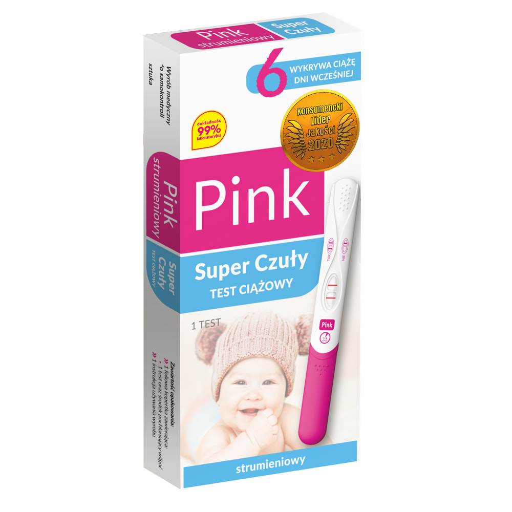 Test ciążowy Pink Super Czuły strumieniowy 1szt.