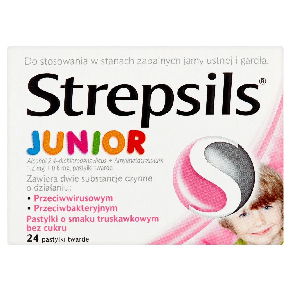 Strepsils Junior truskawka x 24 szt.