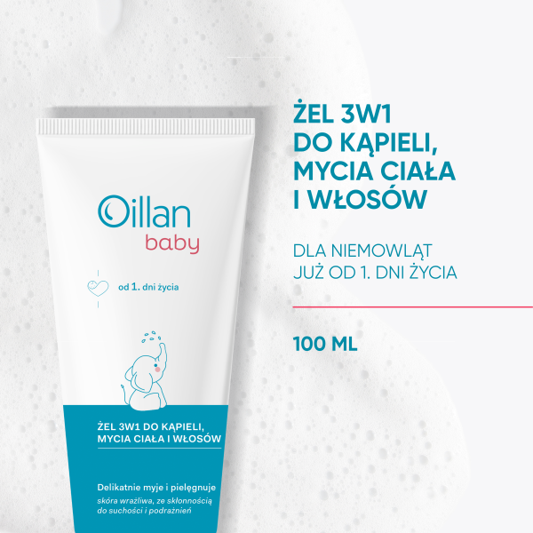 Oillan Baby żel 3w1 do kąpieli, mycia ciała i włosów 100 ml