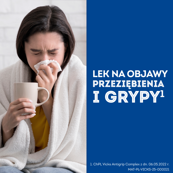 Vicks AntiGrip Complex leczy 9 objawów przeziębienia i grypy, 10 saszetek