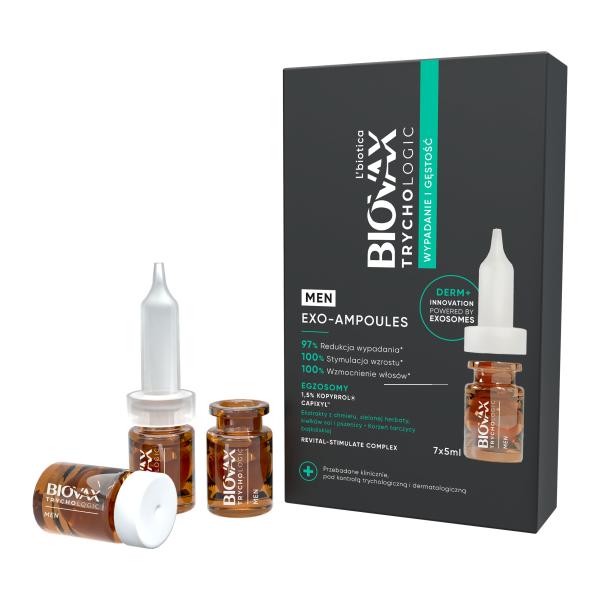 Biovax Trychologic Exo-Ampoules Wypadanie i gęstość - kuracja dla mężczyzn 7 szt. x 5 ml
