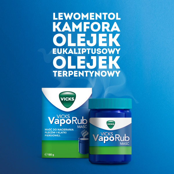 Vicks VapoRub 3-w-1 na objawy przeziębienia, 100 g