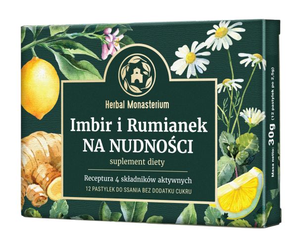 Imbir I Rumianek Na Nudności 12 pastylek Herbal Pharmaceuticals