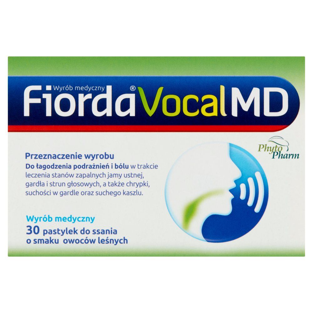 Fiorda Vocal MD, pastylki do ssania o smaku owoców leśnych, 30 szt.