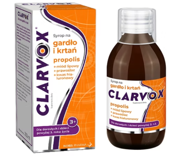 Clarvox Syrop na gardło i krtań PROPOLIS 200 ml