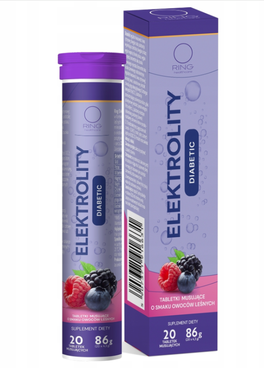 Ring Elektrolity Diabetic owoce leśnie 20 tabletek musujących