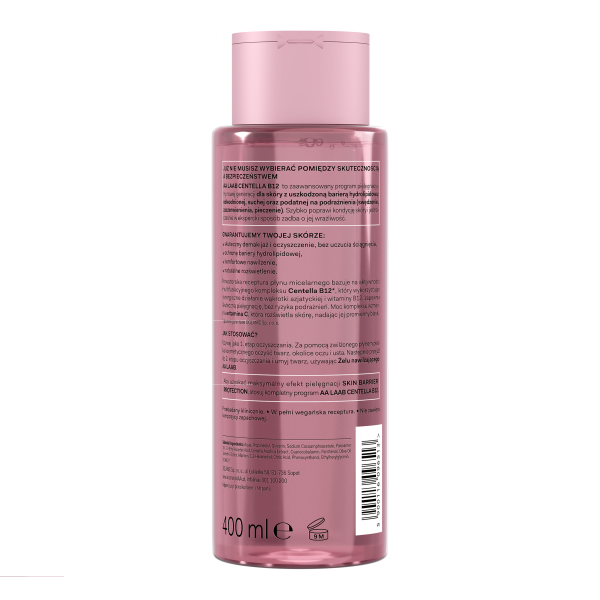AA LAAB 100% Centella B12 Nawilżający płyn micelarny 400 ml