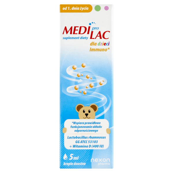 Mediprolac Dla Dzieci Immuno + Wiatmina D krople doustne 5ml