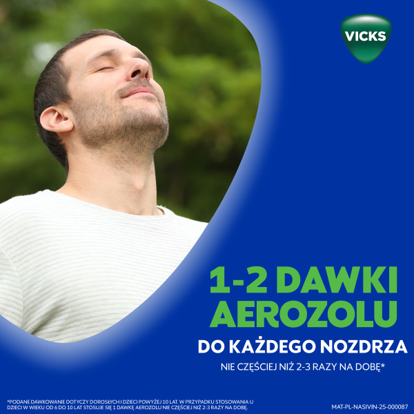 Aerozol do nosa Nasivin Vicks Aloes i Eukaliptus na zatkany nos, katar, 15 ml