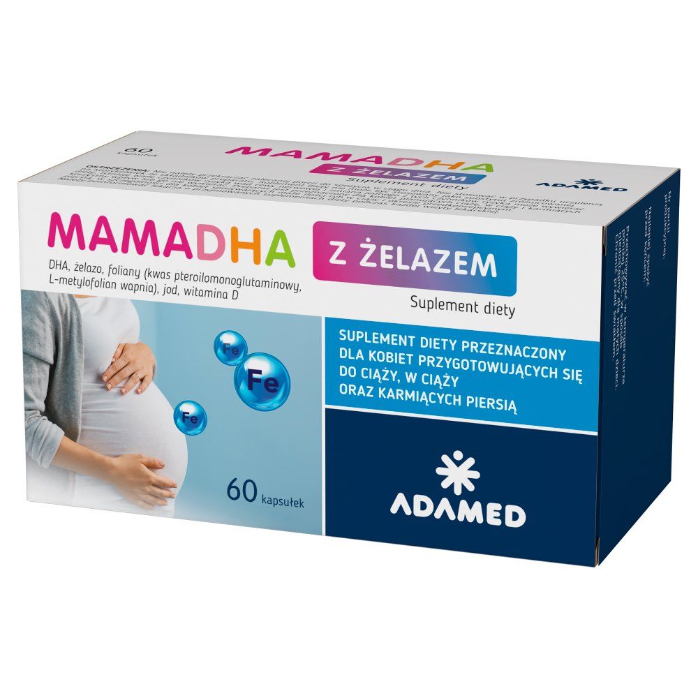 Mamadha z Żelazem dla kobiet przed w trakcie i po ciąży 60 kapsułek