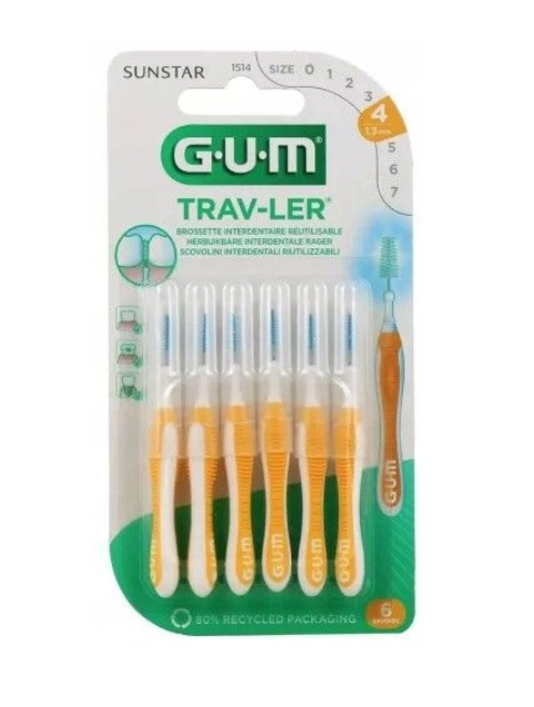 Sunstar GUM Trav-Ler Szczoteczki międzyzębowe 1.3 mm 6 sztuk