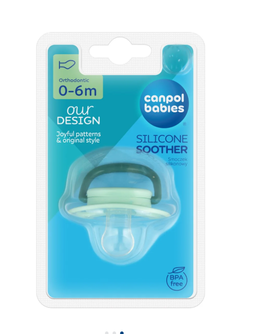 Canpol babies Smoczek uspokajający silikon 0-6m anatomiczny TOYS 23/256 Zielony