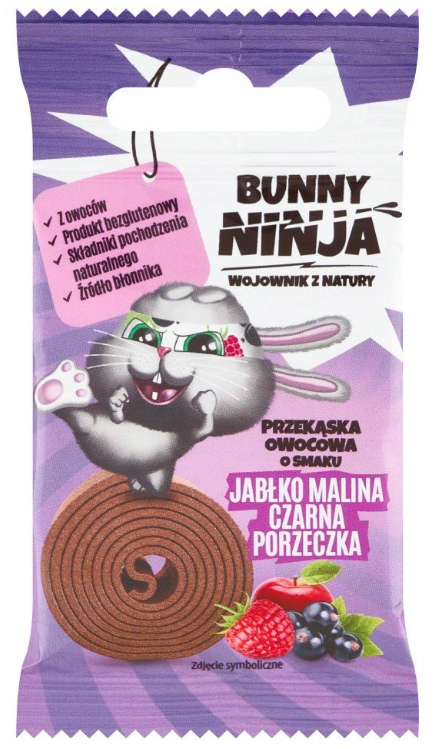 BUNNY NINJA Przekąska rolka jabłko-malina -porzeczka 15g