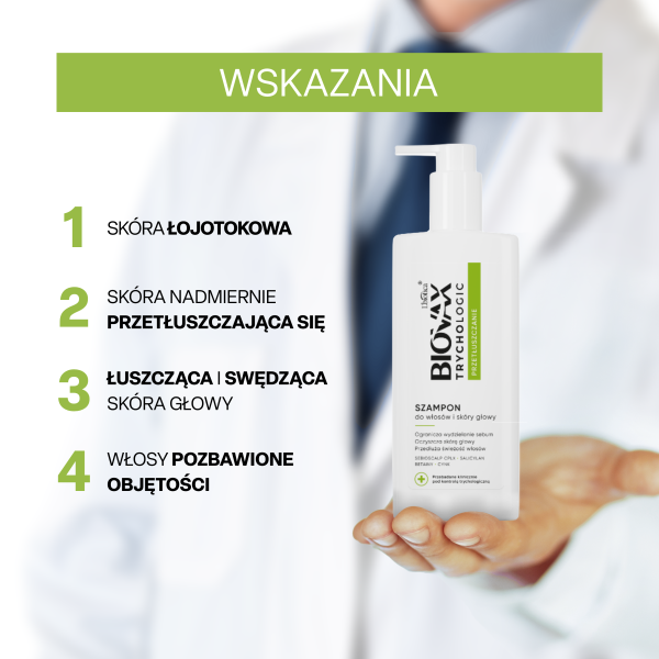 Biovax Trychologic szampon na przetłuszczające  się włosy 200 ml
