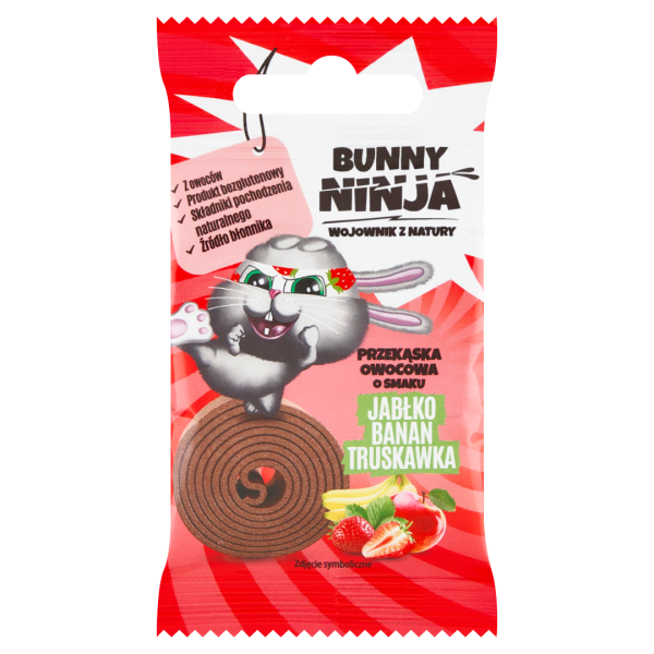 BUNNY NINJA Przekąska .rolka jabłko/truskawka/banan 15g