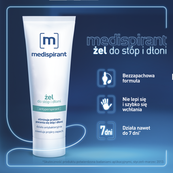 Medispirant Antyperspirant żel do stóp i dłoni 50 ml
