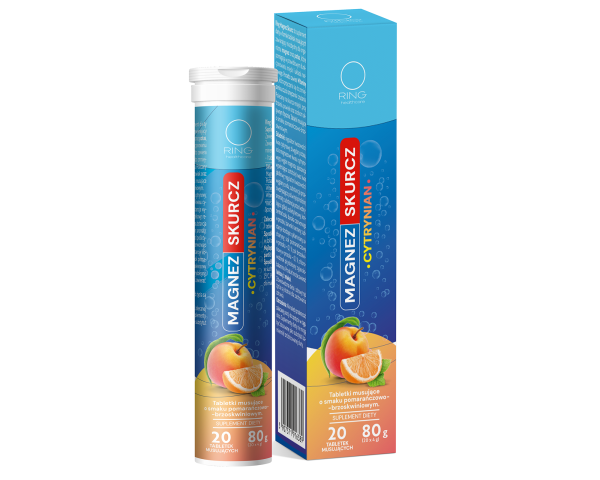 Ring Magnez Skurcz o smaku pomarańczowo-brzoskwiniowym 20 tabletek