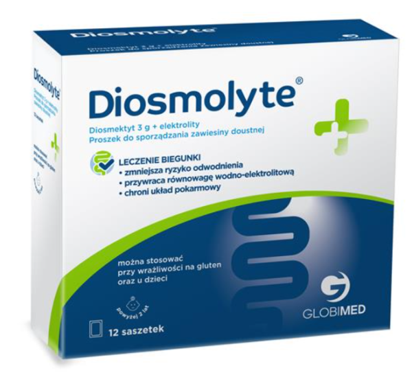 Diosmolyte + elektrolity leczenie biegunek 12 saszetek