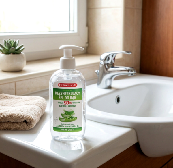 CleanHands antybakteryjny żel do rąk – aloes i prowitamina B5, 300 ml + 200 ml gratis