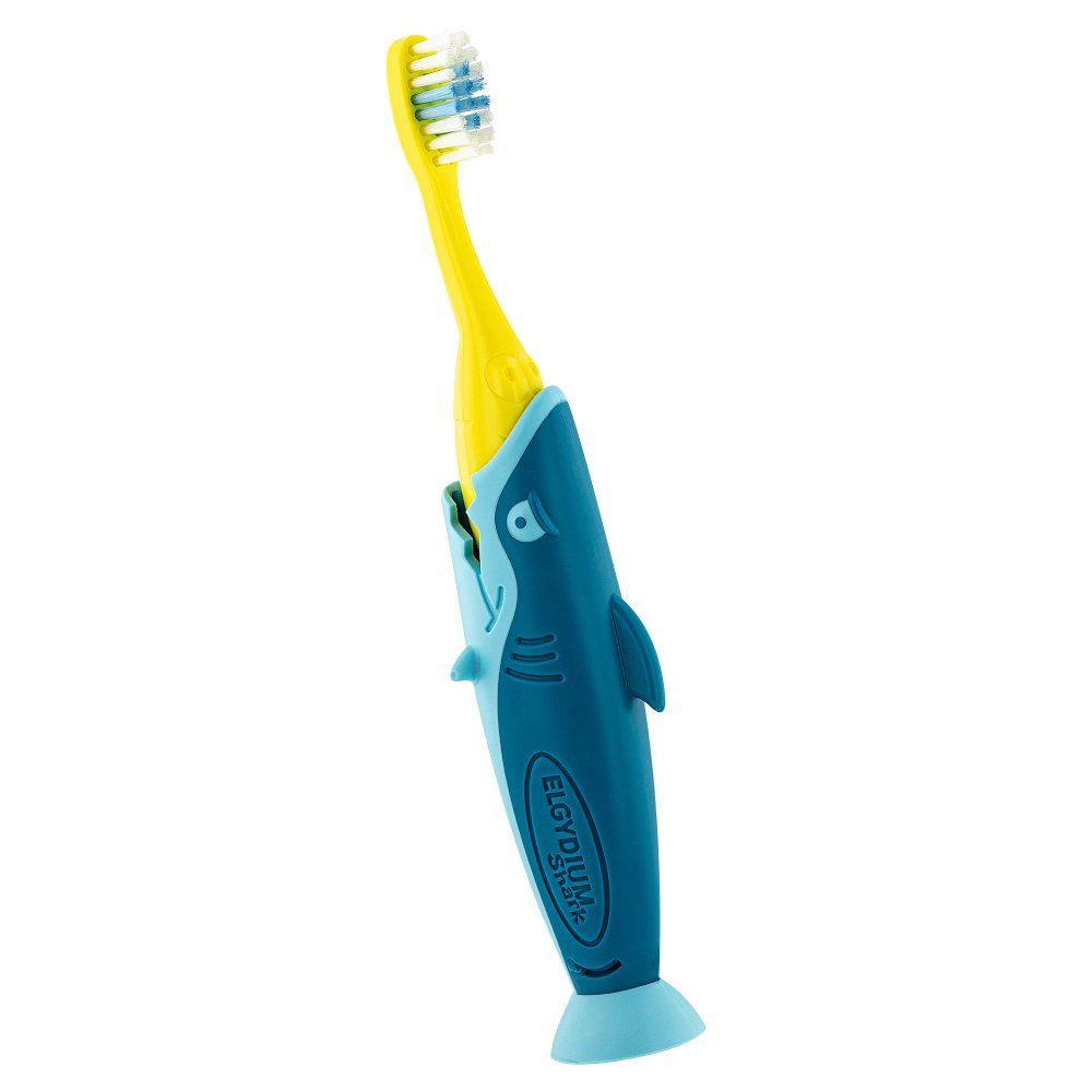 ELGYDIUM Pocket Kids Shark szczoteczka do zębów dla dzieci 2-6 lat miękka