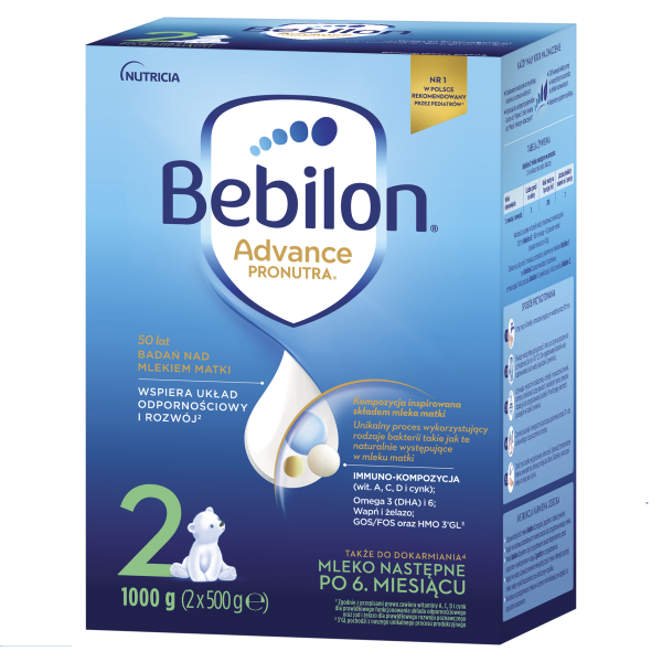 Bebilon 2 Advance Pronutra Mleko następne po 6. miesiącu 1000 g (2 x 500 g )