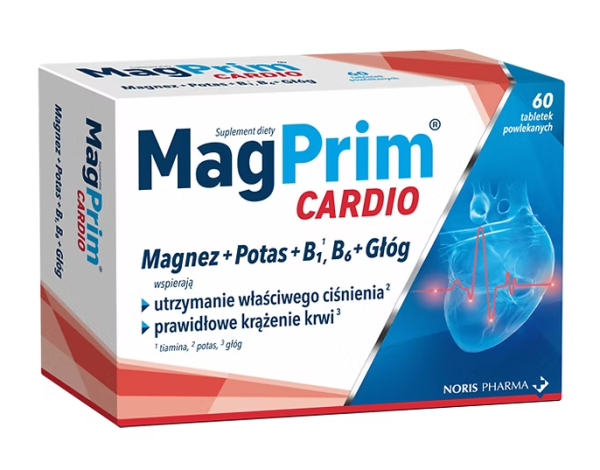Magprim Cardio Magnez + Potas + B1,B6 + Głóg 50 tabletek