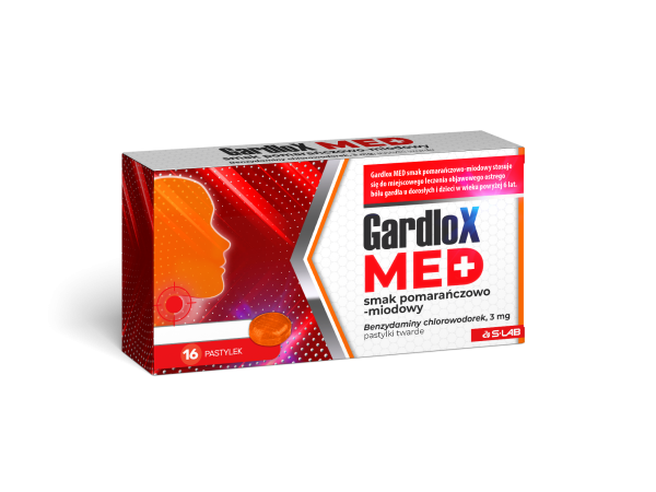 Gardlox Med na ból gardła pomarańczowo-miodowy 16 sztuk
